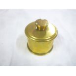 A First War Trench Art brass cylindrical jar and cover made from a German shell dated 1917,