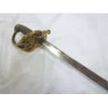 A William IV Infantry Officers sword with plain pipe-backed blade,