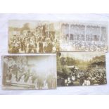 Four early photographic postcards of Redruth Fair including Redruth Fair 1905,