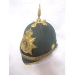 A post-1902 Officers green cloth helmet of The Duke of Cornwall's Light Infantry by Sansom &