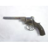 A 19th century London-made pin-fire 5-shot service revolver with 5½" octagonal steel barrel,