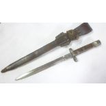 An unusual Dutch fighting knife bayonet based on the 1895 pattern bayonet with double edged steel