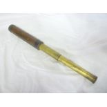 A 19th Century mahogany mounted brass 3-draw telescope by W Watkins of St James Street London