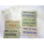 Five rare Second War Cornwall Civil Defence arm bands for Rest Centres including "Cornwall Rest