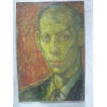 Artist unknown - oil on board Bust portrait of a male, indistinctly signed,