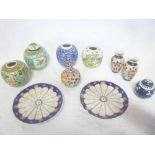 A selection of various Eastern ceramics including five various gift jars with varying designs,