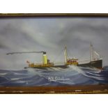 Artist unknown - Gouache The SS Orleich at Sea, inscribed,