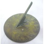 A rare 19th Century Cornish bronze circular sundial by William Wilton of St Day with calibrated