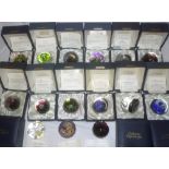 A collection of fifteen Caithness limited edition paperweights,