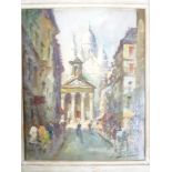 Artist unknown - oil on canvas French street scene "Rue Leiffite", indistinctly signed,