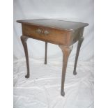 A 19th Century mahogany rectangular side table with a single drawer in the frieze and ornate brass