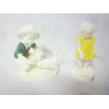 Two unusual Royal Worcester china figurines,