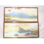 H**Anderson - watercolours Coastal scene and lakeside scenes, signed,