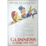 An original 1960's/70's Guinness poster "Why Was The Mad Hatter Mad?....