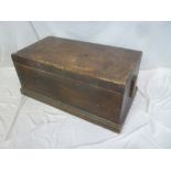 A 19th Century camphor rectangular trunk with hinged lid