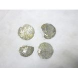 Four silver hammered Henry VIII 1526-44 groats in excavated condition (found near St Just,