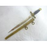 An original Second War German Naval Officers dagger with etched steel blade by E A Horster of