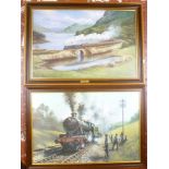 Two coloured Railway prints after Don Breckon "Sunday Working/Skye Boat Train"