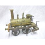 An old brass model live steam tank engine "Pilot",