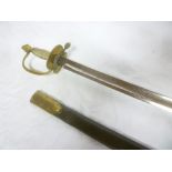 A 1796 pattern Infantry Officer's sword with etched steel blade,