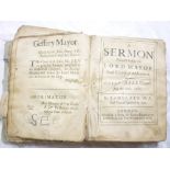 A 17th Century bound volume of various sermons including a sermon preached before the Lord Mayor