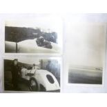 Three original snapshot photographs of racing driver Parry Thomas - killed on Pendine Sands 1927
