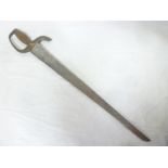A 19th Century Continental cutlass-type sword with 21" broad tapered blade,