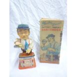 A 1962 Rosko battery powered "Charley Weaver" bartender figure in original box