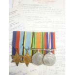 A group of four medals awarded to Pilot Officer J P Bassett RAF:- 1939/45 star,