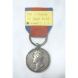 A Waterloo medal awarded to Lawrence Dunne 32nd (Cornwall) Regiment of Foot together with a large