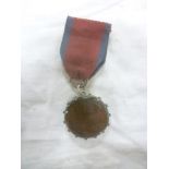 A George III 1794 Penryn Volunteers copper halfpenny token mounted as a medal in silvered circular
