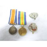 A First War pair of medals awarded to No.24162 Pte.T.E.Osborne D.C.L.I.