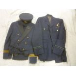 A post-1952 RAF Flight Lieutenants uniform comprising double breasted tunic with Engineers flight