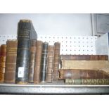 Various leather bound volumes including The Youth's Instructor 1842-3; Thomson's Seasons 1782;