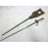 A French 1886 pattern Lebel bayonet with cruciform steel blade,
