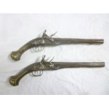A pair of high quality late 18th/early 19th Century Ottoman Empire flintlock travelling pistols