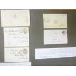 A used collection of Victorian envelopes and covers bearing 1d pink markings
