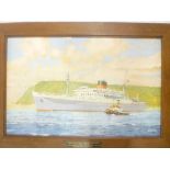 A good quality shipping line print "A Union-Castle cabin class ship in the Round Africa Service SS