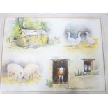 Margaret Merry - watercolour Farmyard studies, signed,