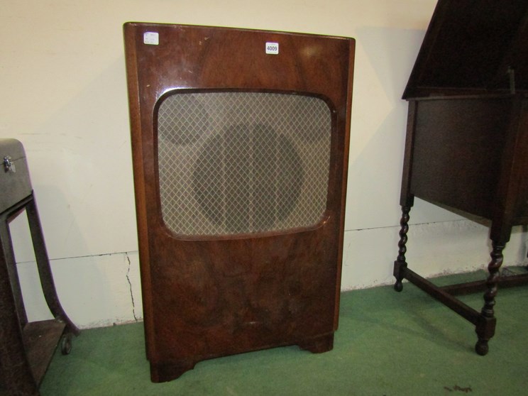 A large walnut cased floorstanding speaker