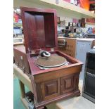 A mahogany cased gramaphone