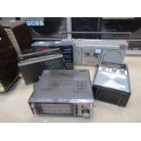 Five assorted radios including Dynatron,