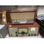 A Philips wooden cased radio and a vintage receiver