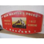A 1950s painted ply His Masters Voice stockist's sign depicting Nipper with gramaphone