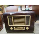 An HMV wooden cased radio