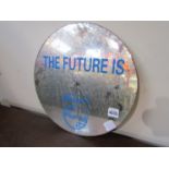 A Philips mirrored glass advertising clock 'The Future is Philips'
