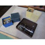 Two boxed gramaphone needle shapeners and an HMV soundbox
