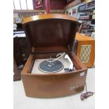 A wooden cased Pye Black Box record player
