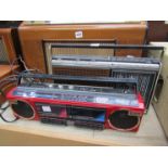 A Toshiba cassette/radio and a Grundig portable radio