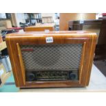 A 1950s walnut cased Pye radio